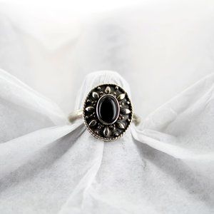 925 Sterling silver and onyx ring